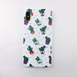 Candy Color Leaf Print Phone Case for iPhone