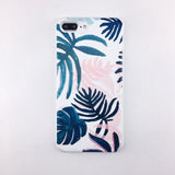 Candy Color Leaf Print Phone Case for iPhone