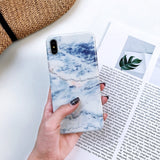 Glossy Marble Veins Phone Case For iPhone