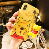 Stitch mini Pooh dinosaur lanyard+tand silicone personality drop case for iphone
