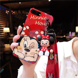 Stitch mini Pooh dinosaur lanyard+tand silicone personality drop case for iphone
