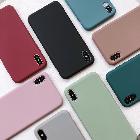 Solid Color Silicone Couples Cases For iphone
