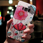 3D Flower Emboss Case For Samsung