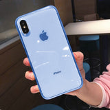 Colorful Transparent Anti-shock Frame Phone Case For iPhone